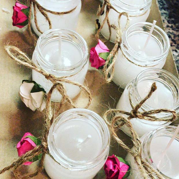 Floral Candles for a Spring Wedding