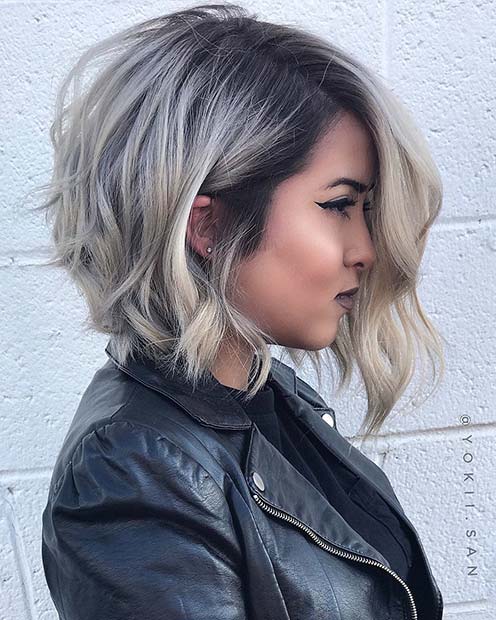 Icy Blonde Bob Hairstyle 