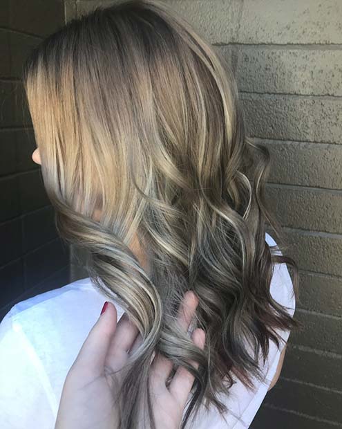 Ash Blonde to Chocolate Brown Balayage Hair