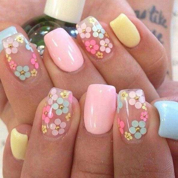Pastel Floral Nails