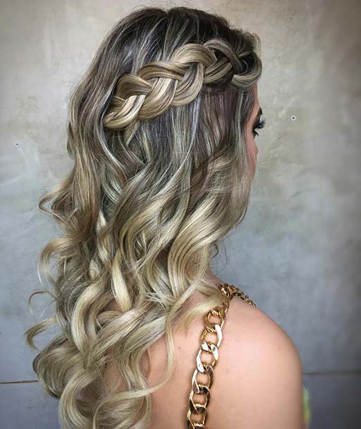 Side Braid with Loose Curls