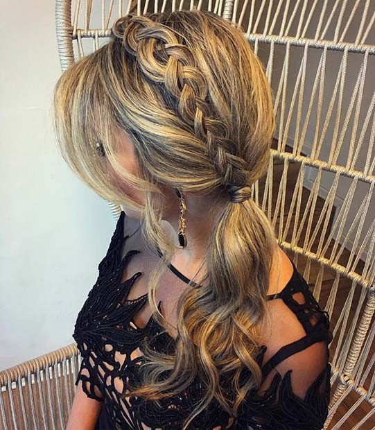 Side Ponytail with Braid