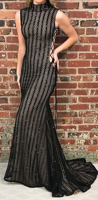 Trendy Cut Out Black Prom Dress