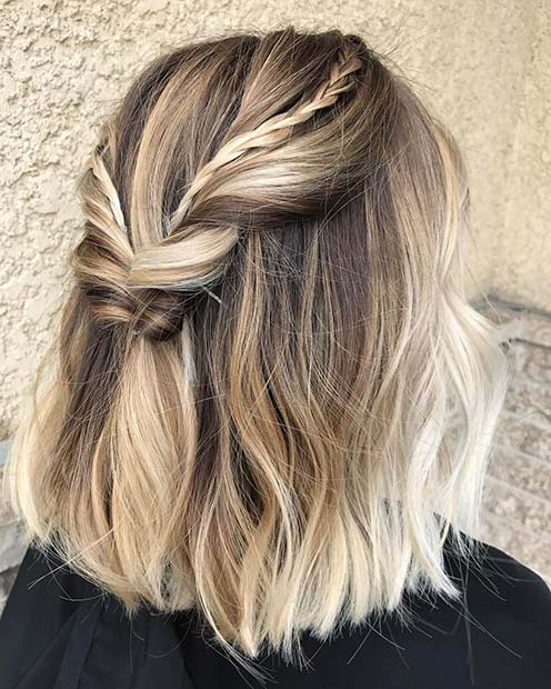 Twisted Half Updo for Medium Hair