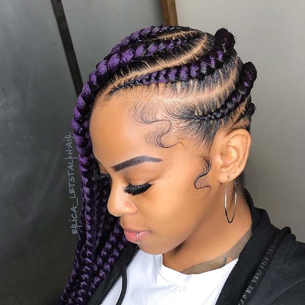 Vibrant Purple Lemonade Braids