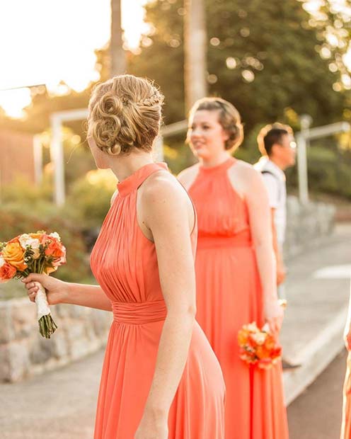 orange spring dress