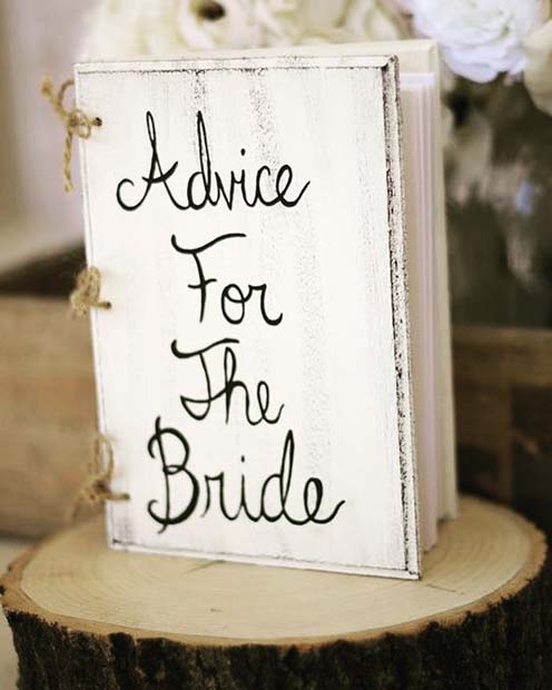 Advice for the Bride Book Idea for Bridal Shower 