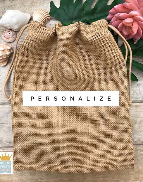 Burlap Gift Bag Idea for Bridal Favors