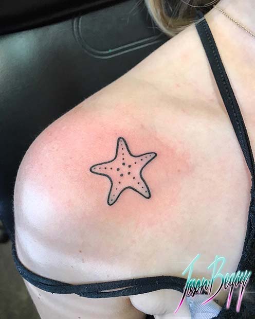 Cute Starfish Tattoo Design