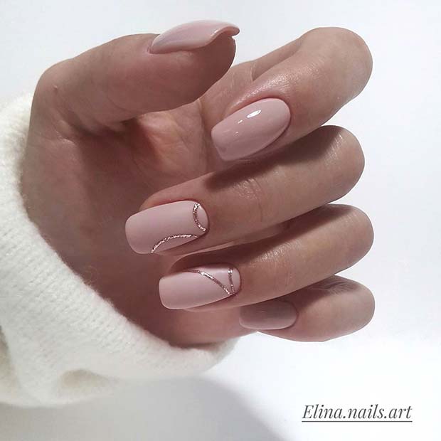 prom nails for light pink dress