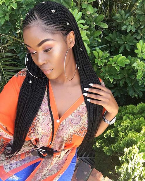 Best ways to rock feed in braids this season 