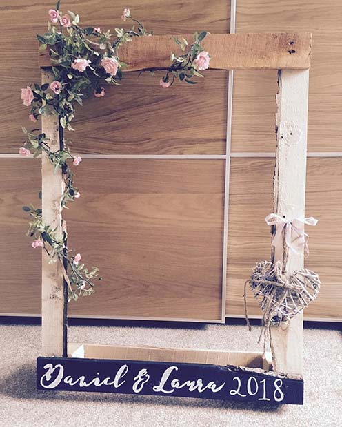 Floral Wedding Photo Booth Frame