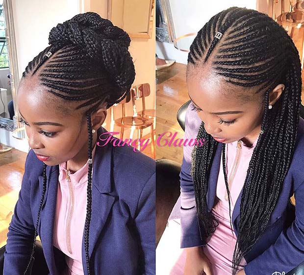 Fulani Bun and Long Braid Ideas