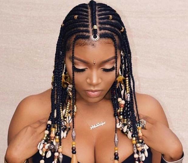 Glam Beaded Fulani Braids