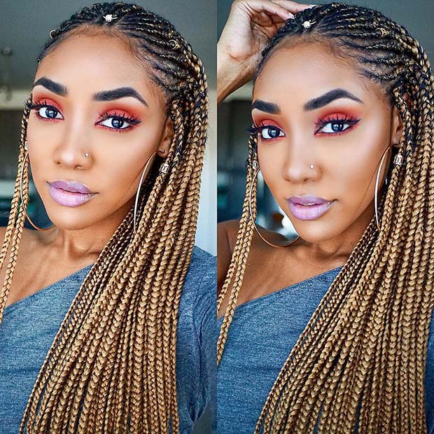 Honey Blonde Ombre Fulani Braids