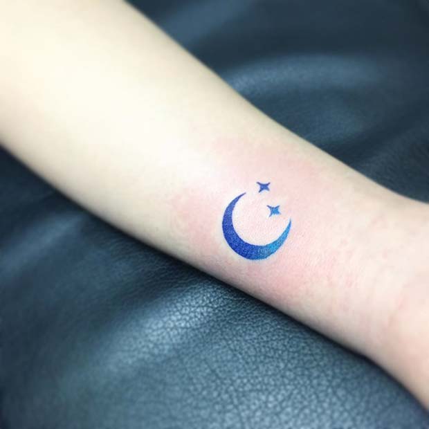 Moon and Stars Tattoo Idea 