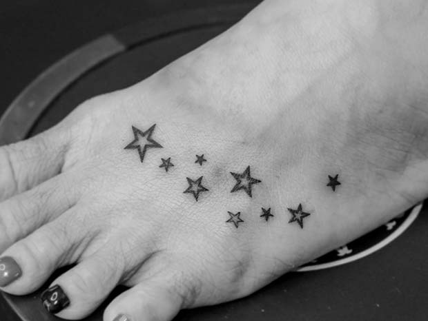 simple star foot tattoos