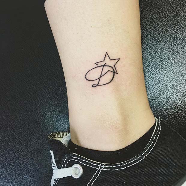 Star and Initial Tattoo Idea