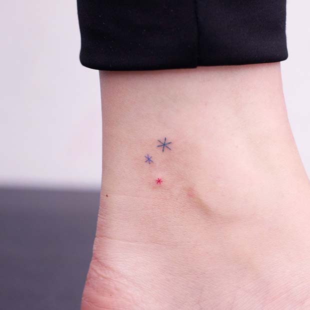 21 Amazing Star Tattoos And Ideas Crazyforus   Tiny Vibrant Stars 