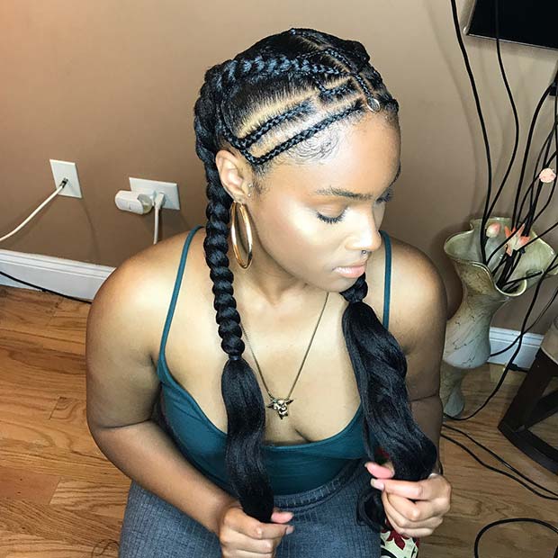 Trendy Double Fulani Braids