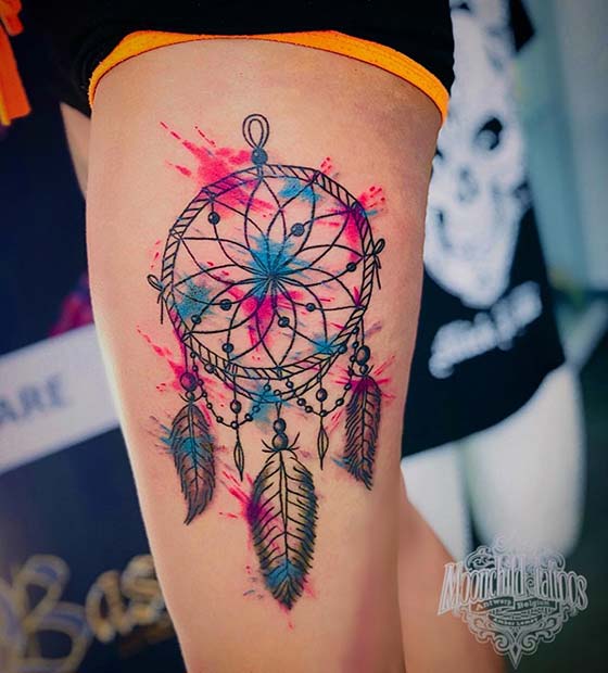 Watercolor dreamcatcher tattoo  Tattoogridnet