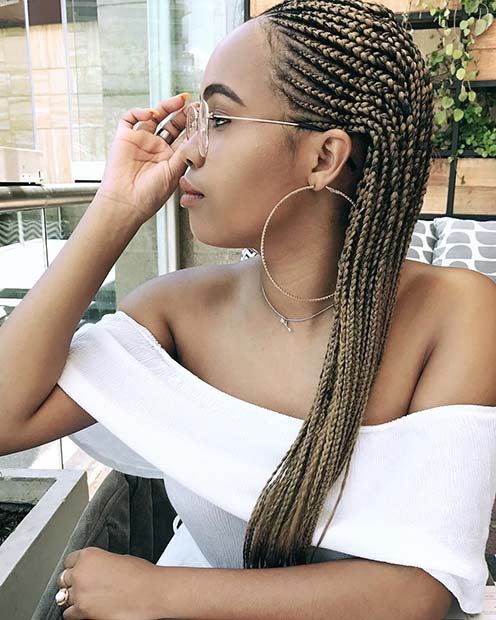 Blonde Feed In Braids for Summer 