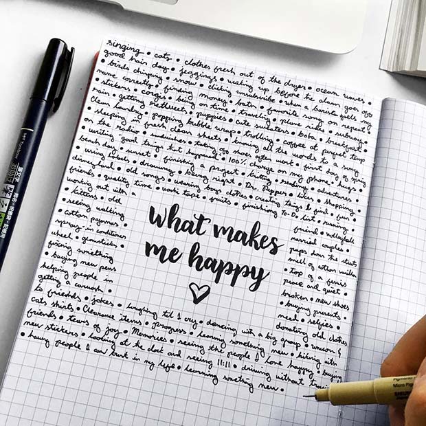 Happiness Page Bullet Journal Idea