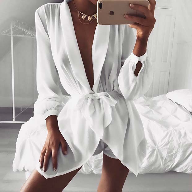 All White Party Playsuit Outfit 