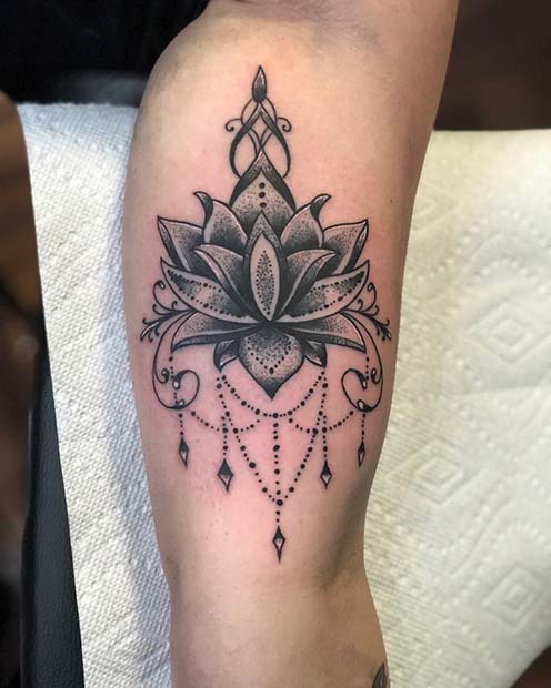 Lotus Flower Arm Tattoo Idea
