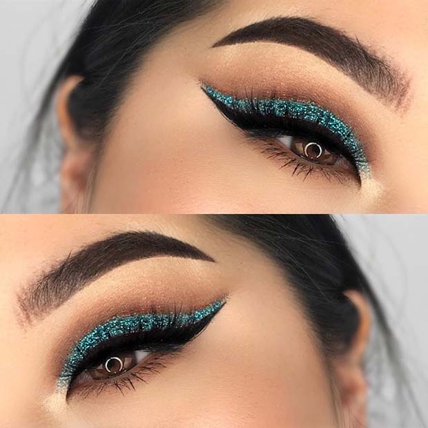 blue glitter eyeshadow