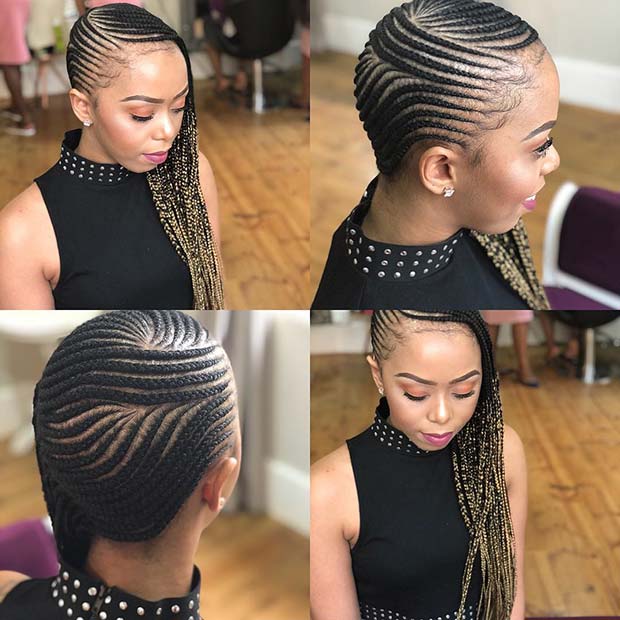Feed in Braids to the Side 
