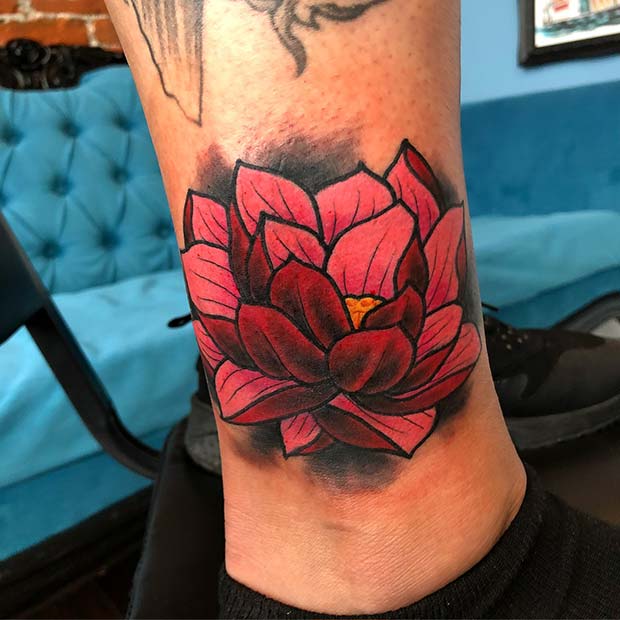 Vibrant Lotus Tattoo Design