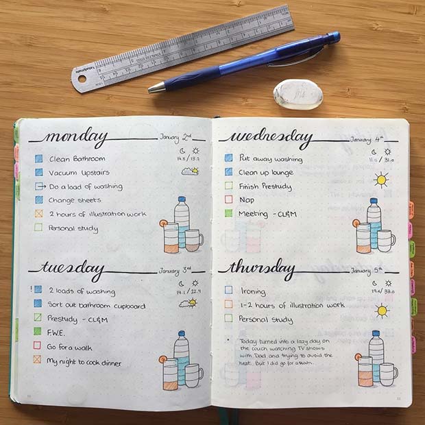 23 Bullet Journal Spread Ideas You'll Want to Copy - StayGlam