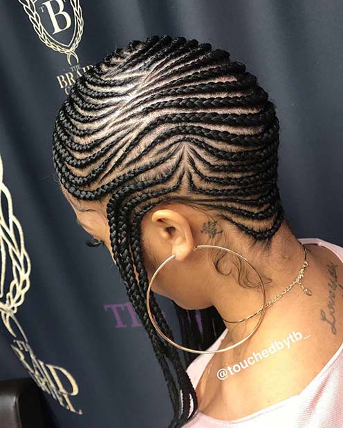 African Braids with Stylish Pattern