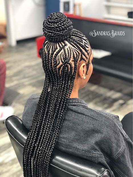 Braided Half Up Bun Look