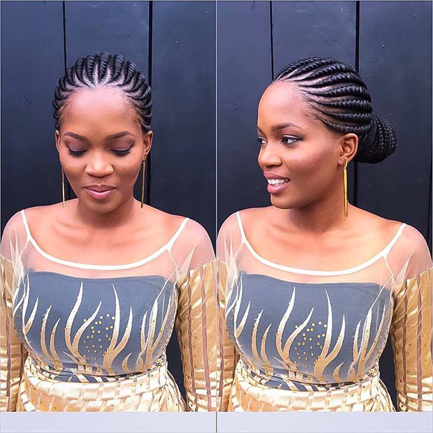 Elegant Ghana Braid Bun