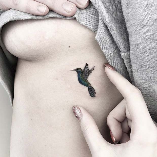 rib tattoos of birds