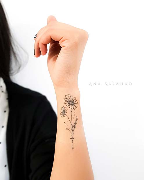 Floral, Upper Wrist Tattoo Idea