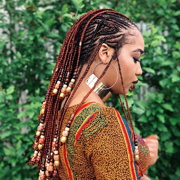 Fulani Braids with Color for Summer