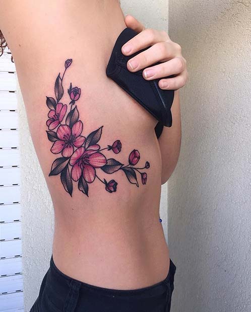 Flower Tattoo on Ribs  Best Tattoo Ideas Gallery