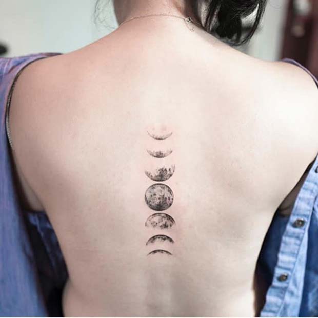 Moon Phase Back Tattoo Idea