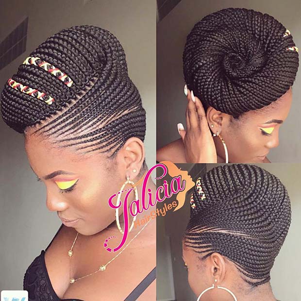 Braided Updo Idea for African American Women 