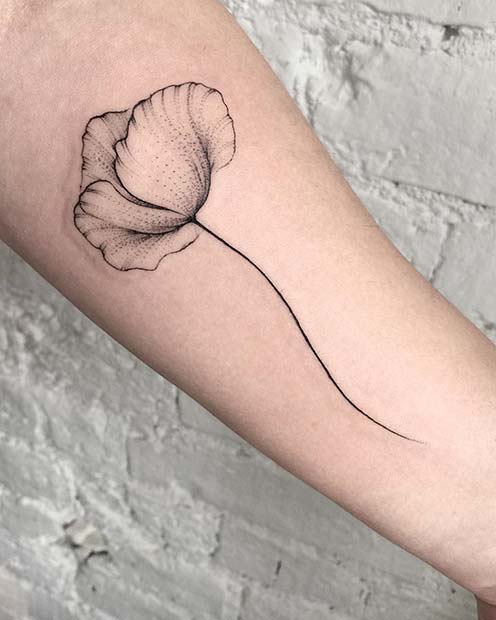 Stylish Poppy Flower Tattoo Idea