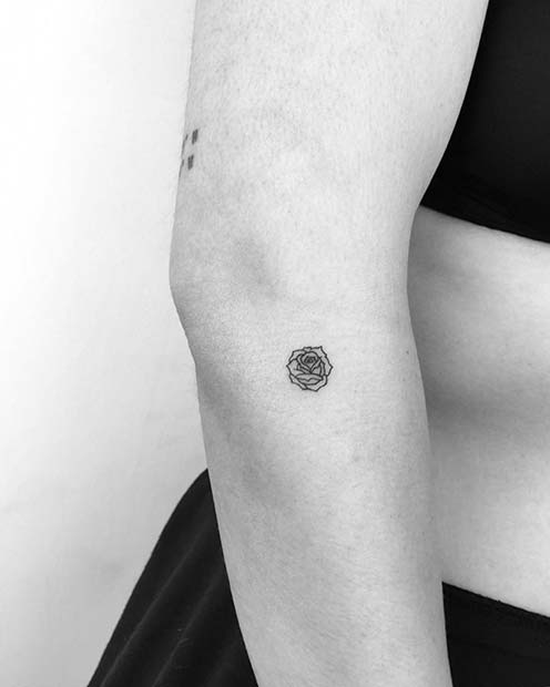 Tiny Rose Tattoo Idea
