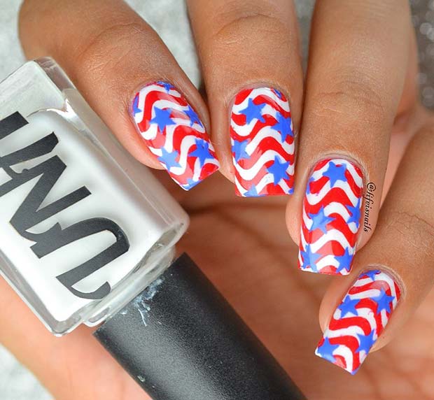 Unique and Creative 4th of July Nails