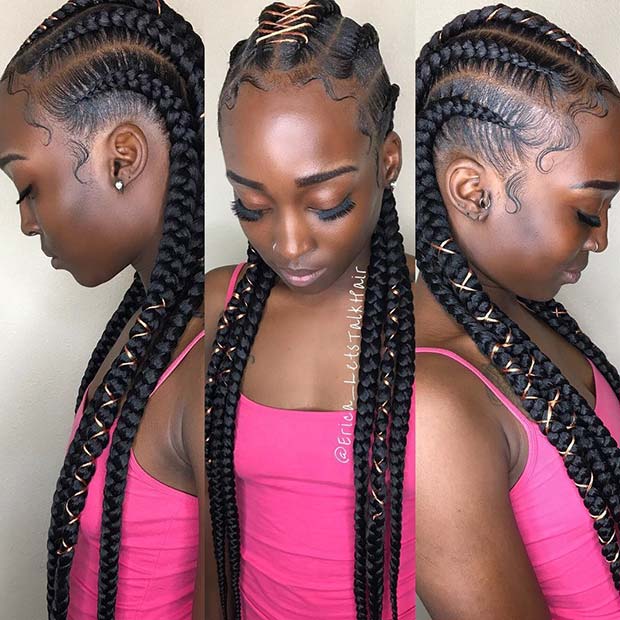 Long, Accessorized Cornrows for Summer