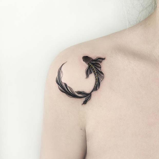 Koi Fish Shoulder Tattoo 