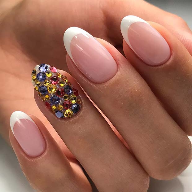 41 Elegant Nail Designs with Rhinestones - StayGlam