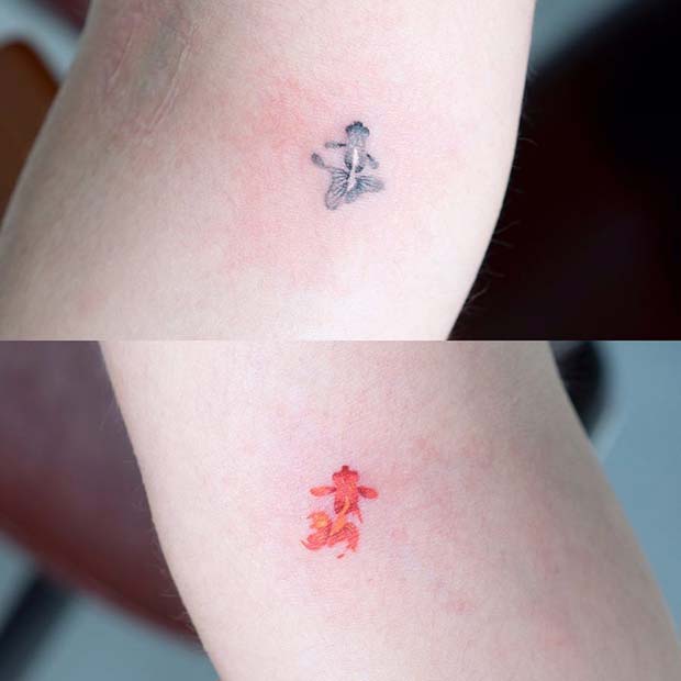 Matching Koi Fish Sibling Tattoos 