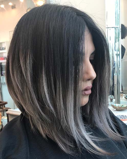 Dark Brown Hair With Gray Highlights